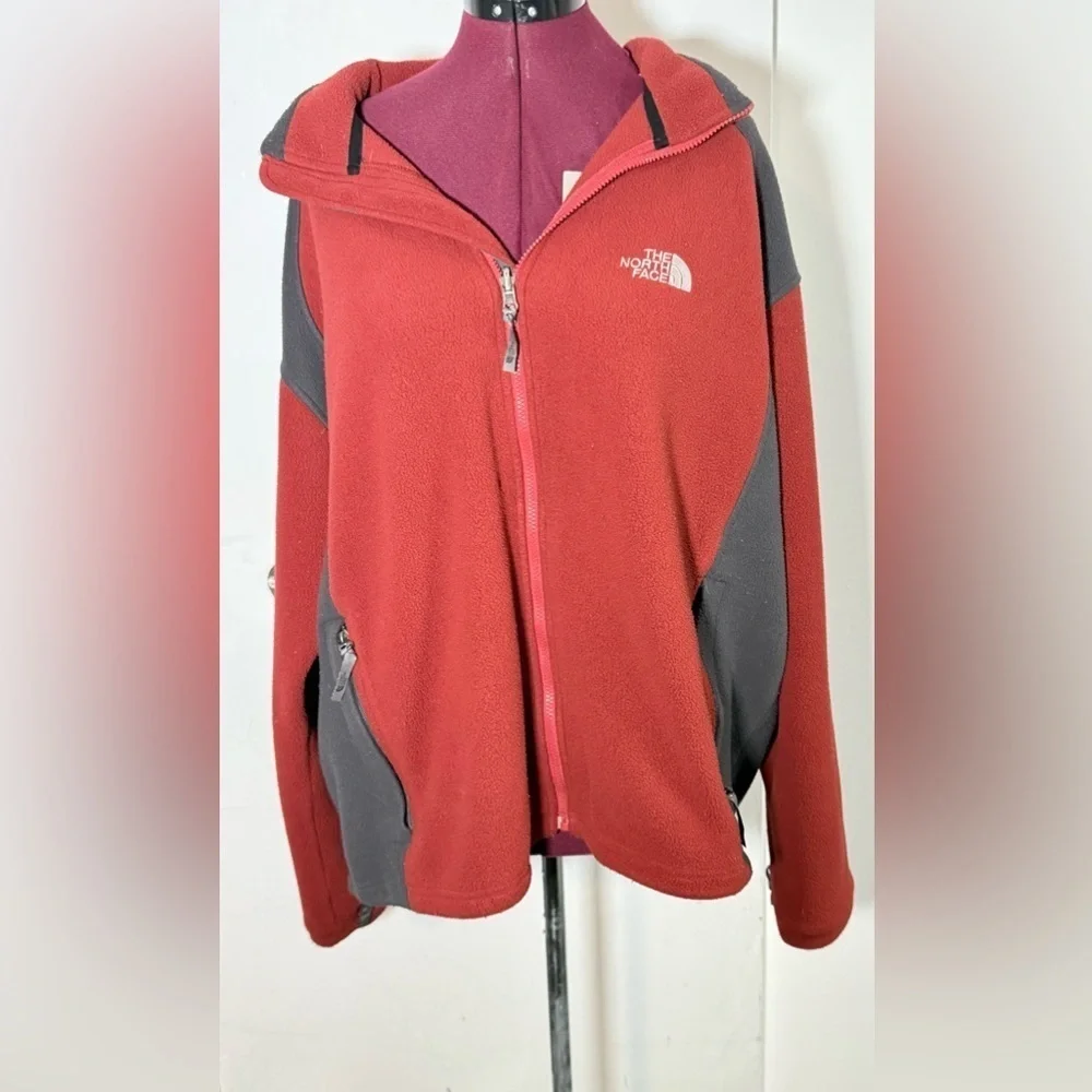 The North Face Scarlet and Charcoal Fleece Jacket